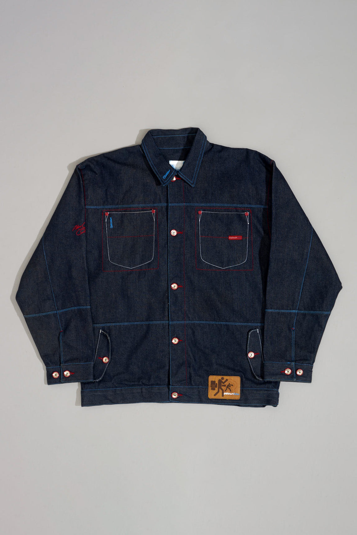 FUBU RED, BLUE & WHITE ALI DENIM Jacket - XL